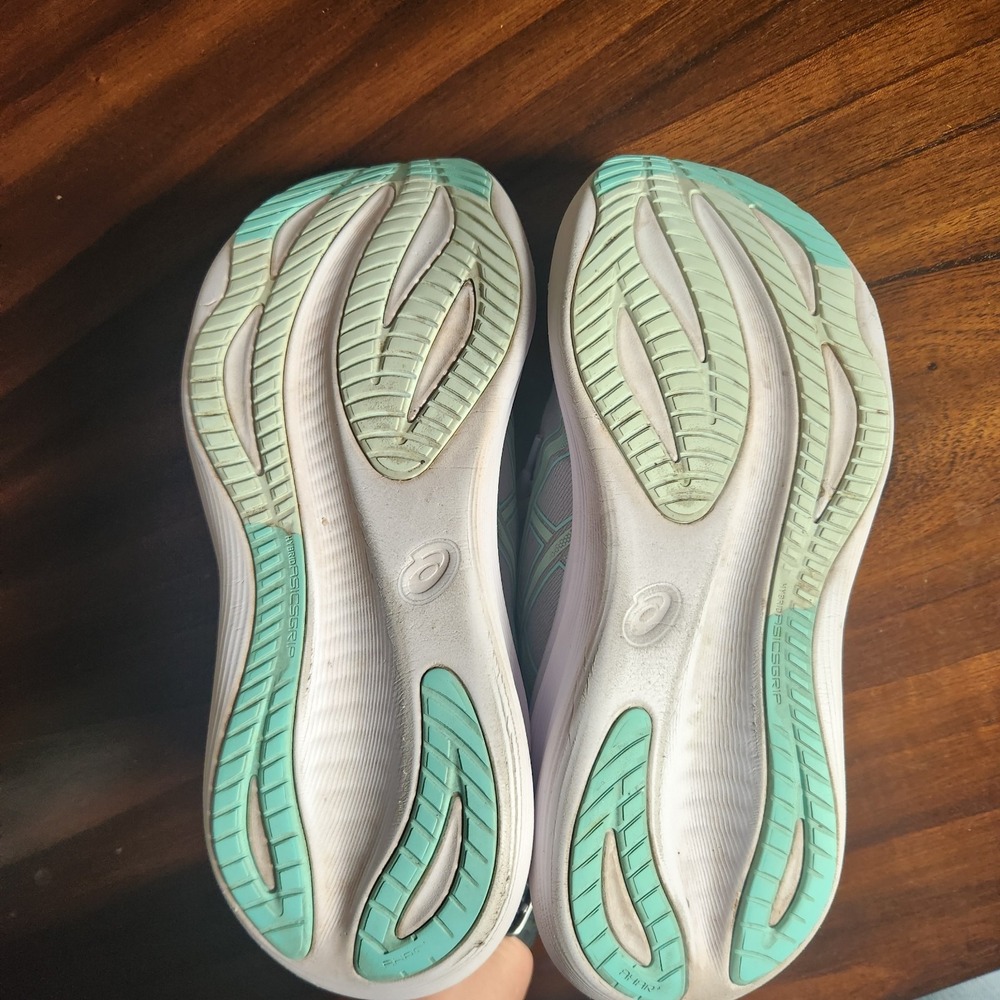 ASICS Gel-Nimbus 27 Womens Size 9 Piedmont Grey Illuminate Mint Running Shoes - Picture 6 of 12